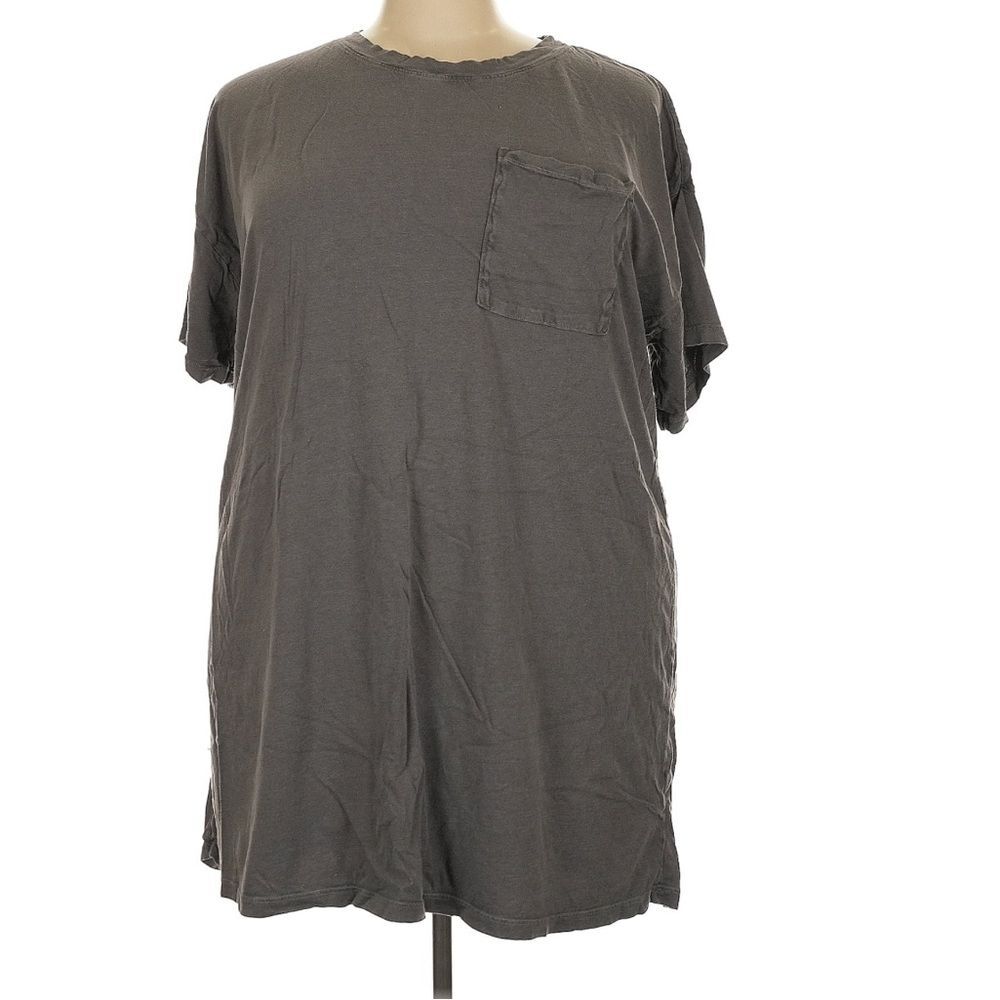Mate The Label Dark Grey Breathable Lightweight Tencel Cotton Sleep Shirt Medium